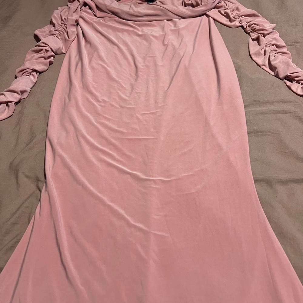 Club L London Blush Long Sleeve Dress